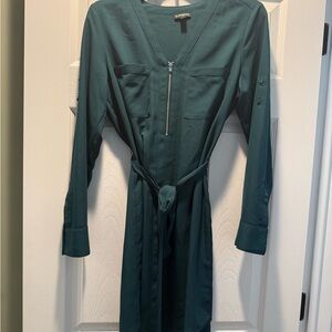 Express Teal Long Sleeve Dress with Belt